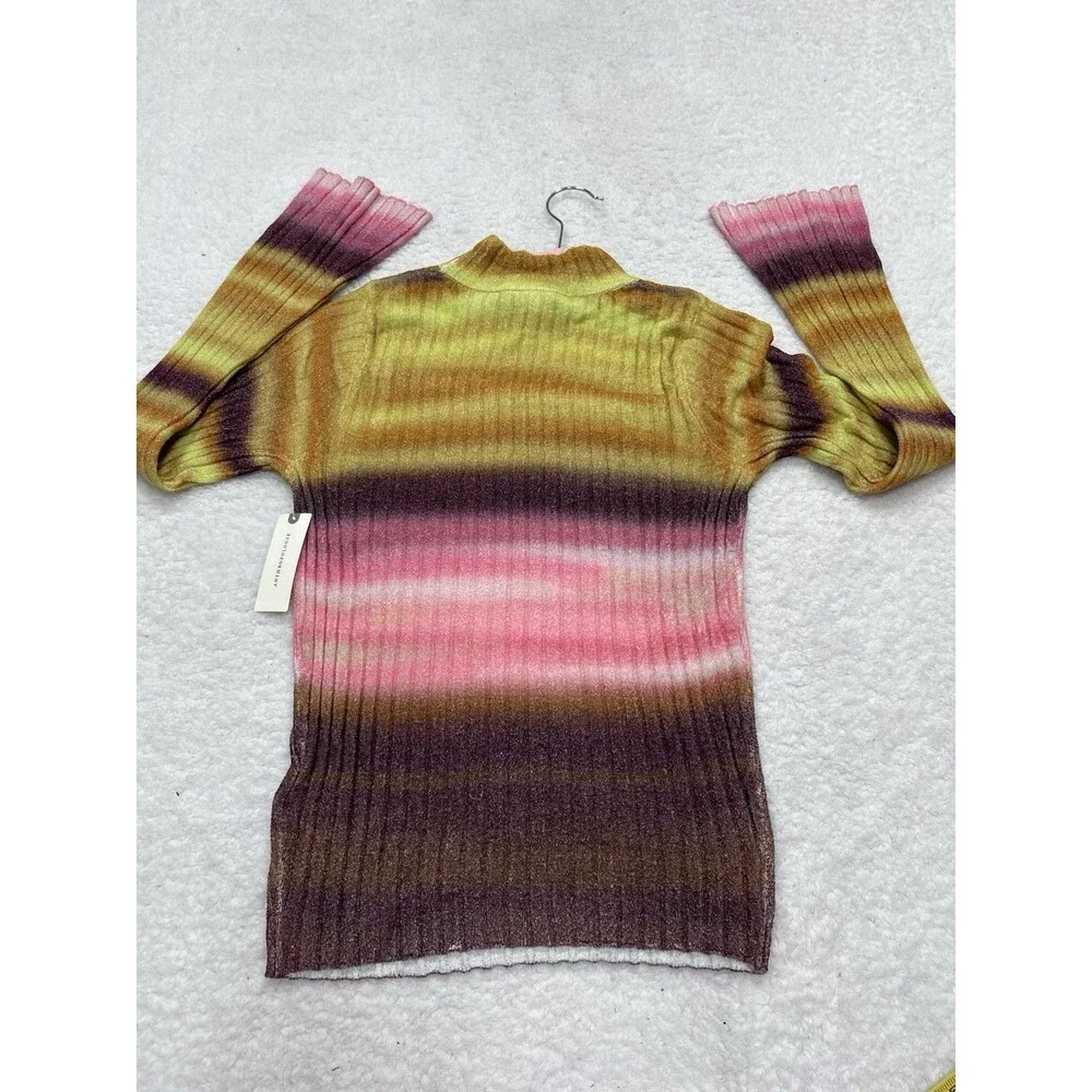 Anthropologie Pilcro Sweater Velvet Turtleneck  Pink Preppy Retro Size XS NWT